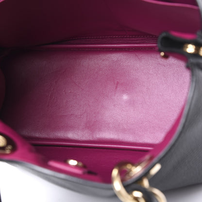 Christian Dior Bullcalf Medium Diorissimo Tote Black Rose Indien 4 of 11