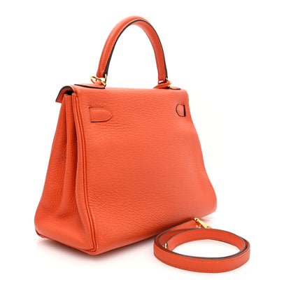 Hermes Togo Kelly Retourne 28 Orange 3 of 11