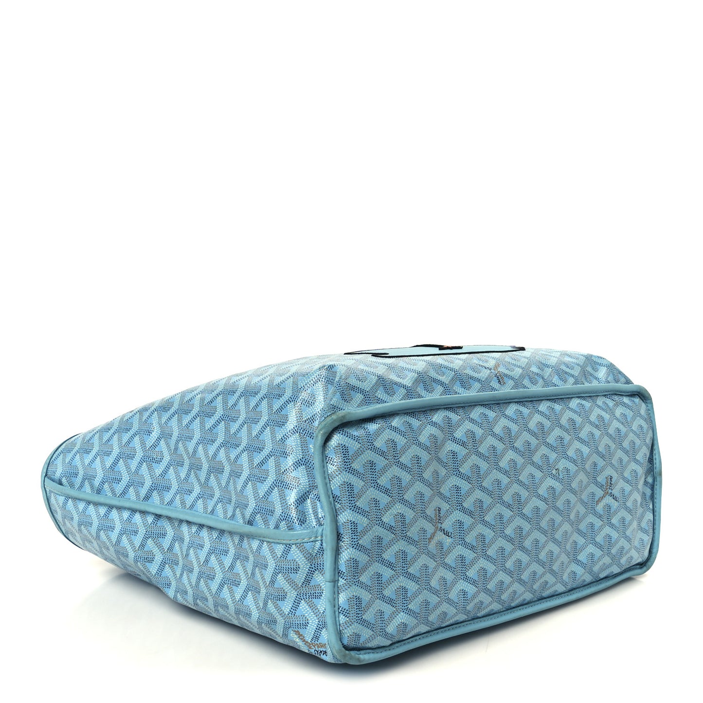 Goyardine Embroidered Flamingo Reversible Anjou PM Sky Blue