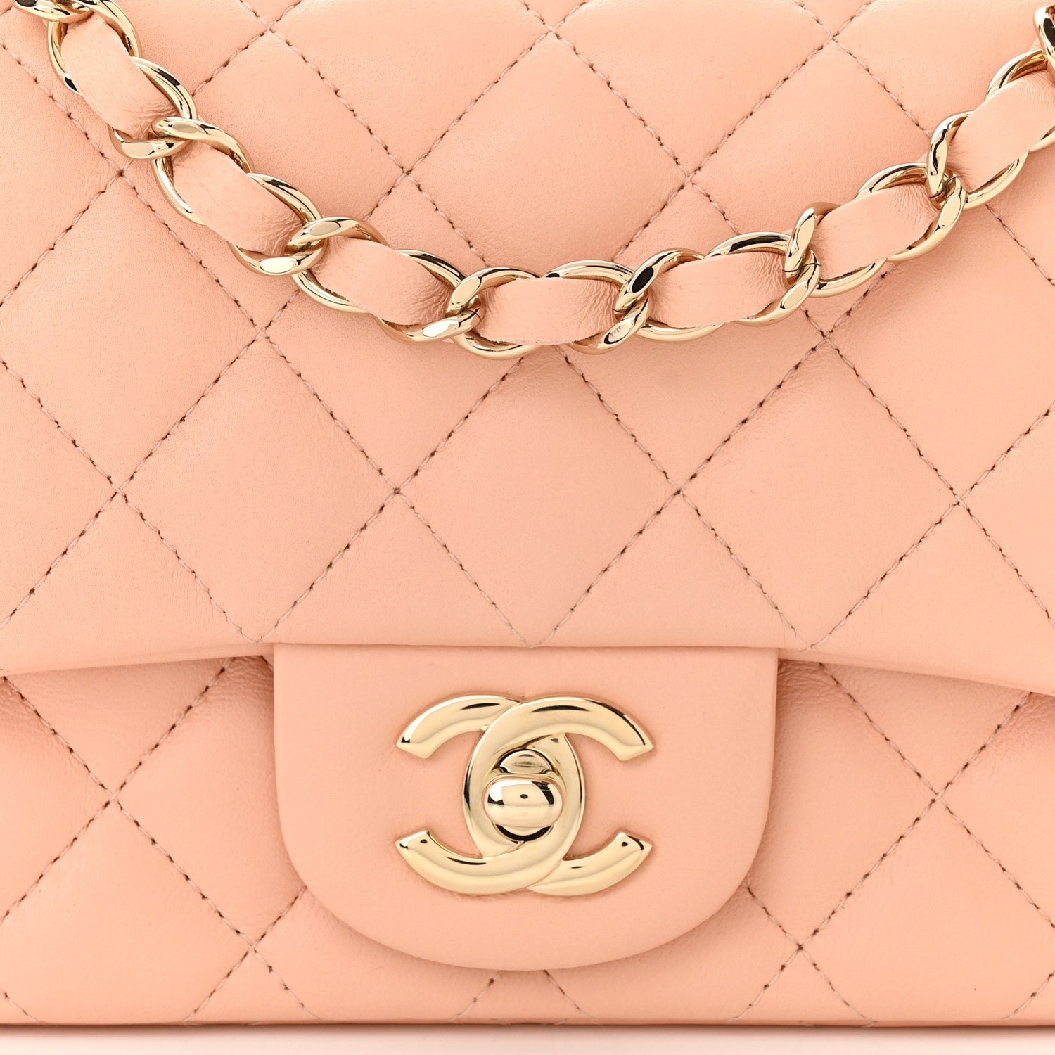 Chanel Lambskin Quilted Mini Square Flap Light Pink 8 of 11