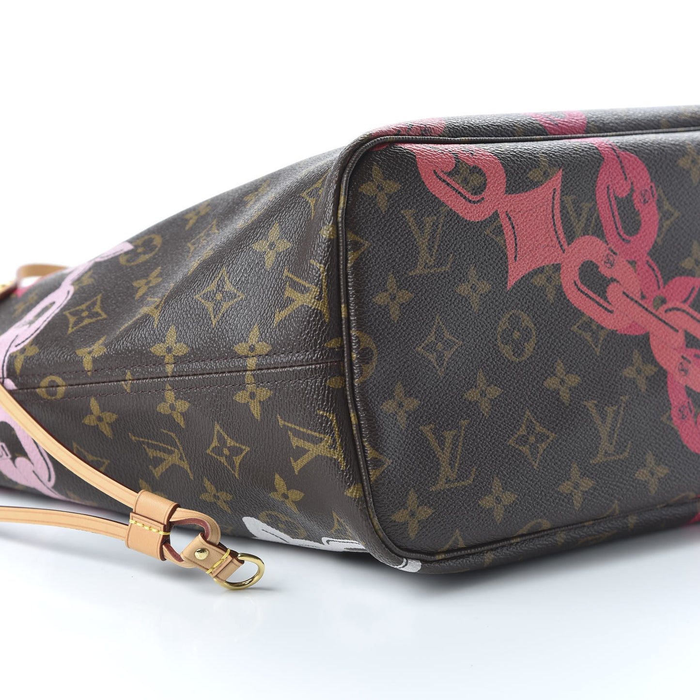 Monogram Bay Neverfull MM Rose Ballerine Poppy
