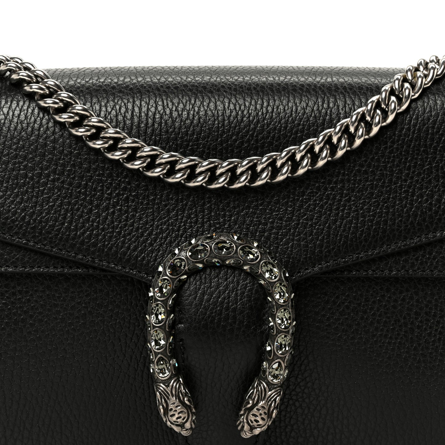 Pebbled Calfskin Small Dionysus Shoulder Bag Black