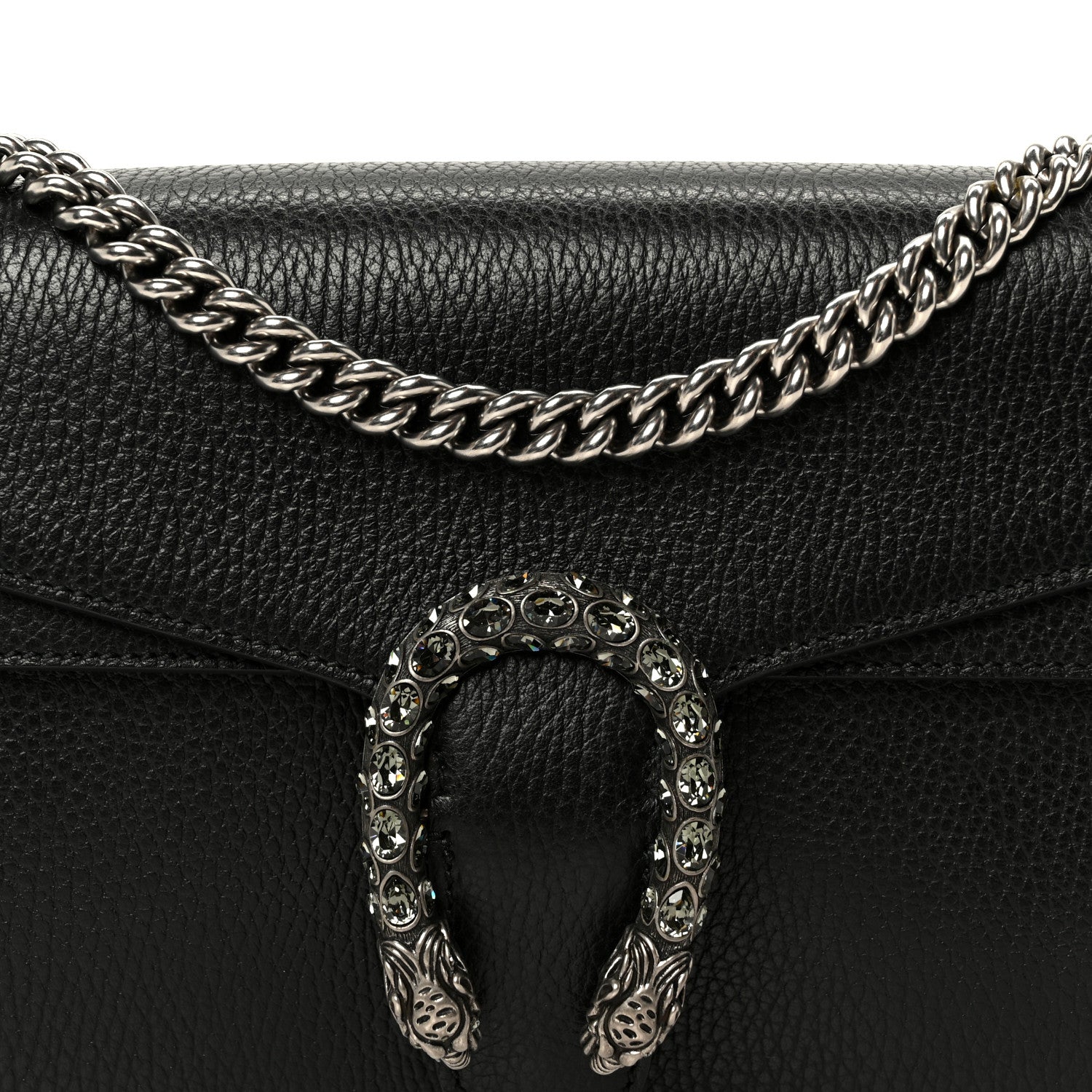 Gucci Pebbled Calfskin Small Dionysus Shoulder Bag Black 9 of 11