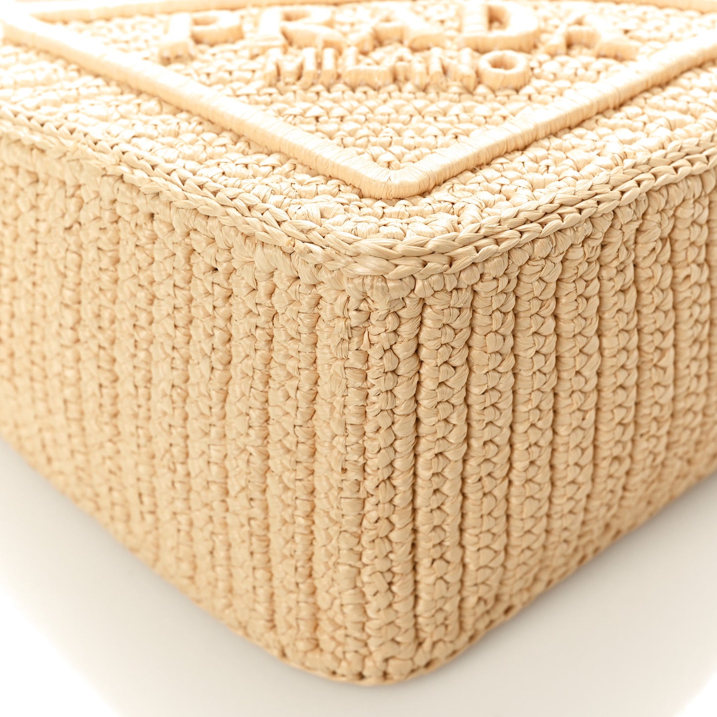 Yarn Raffia Effect Crochet Triangle Shoulder Bag Naturale