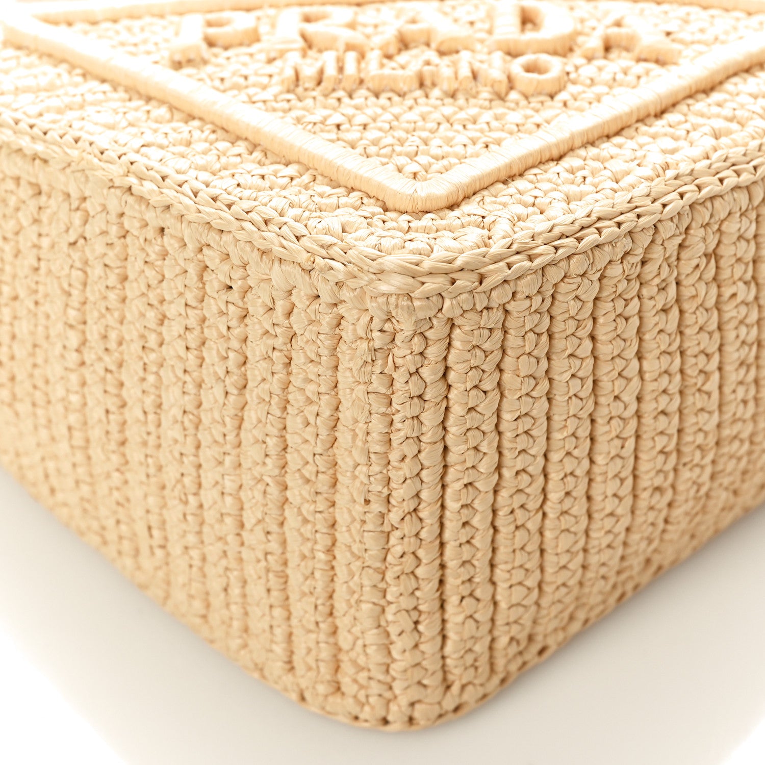 Prada Yarn Raffia Effect Crochet Triangle Shoulder Bag Naturale 8 of 8