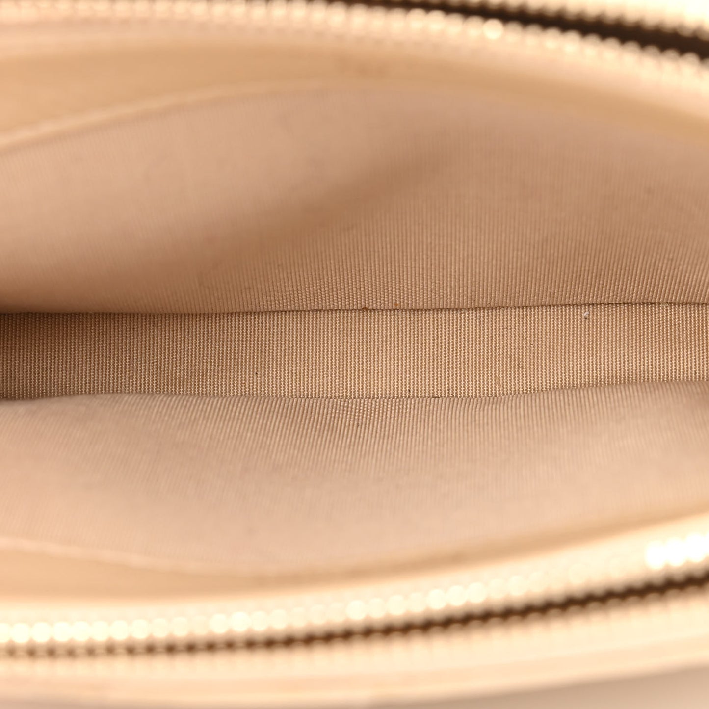 Iridescent Lambskin Quilted Pearl Clutch With Chain Beige