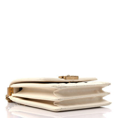 Chanel Caviar Quilted North South Boy Flap White 4 of 12