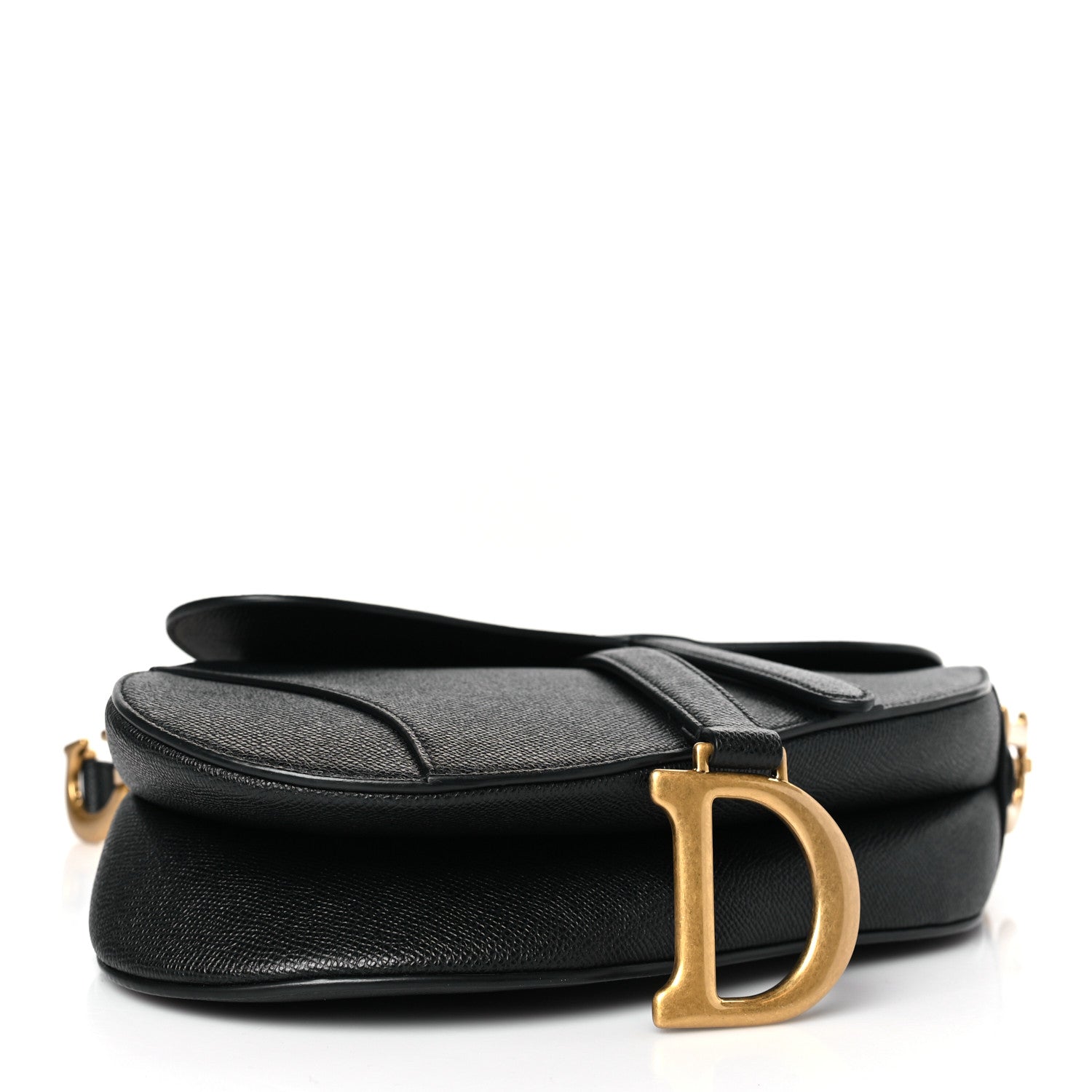 Christian Dior Grained Calfskin Saddle Bag Black 5 of 9