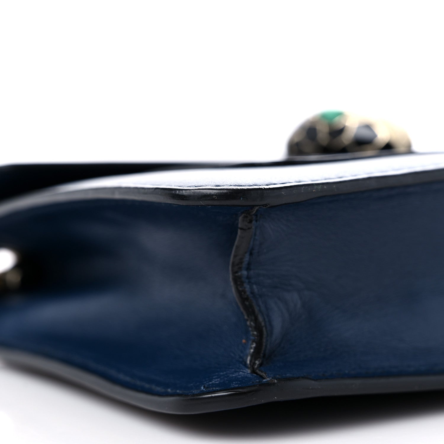 Bulgari Calfskin Small Serpenti Forever Snake Strap Crossbody Bag Navy 9 of 11