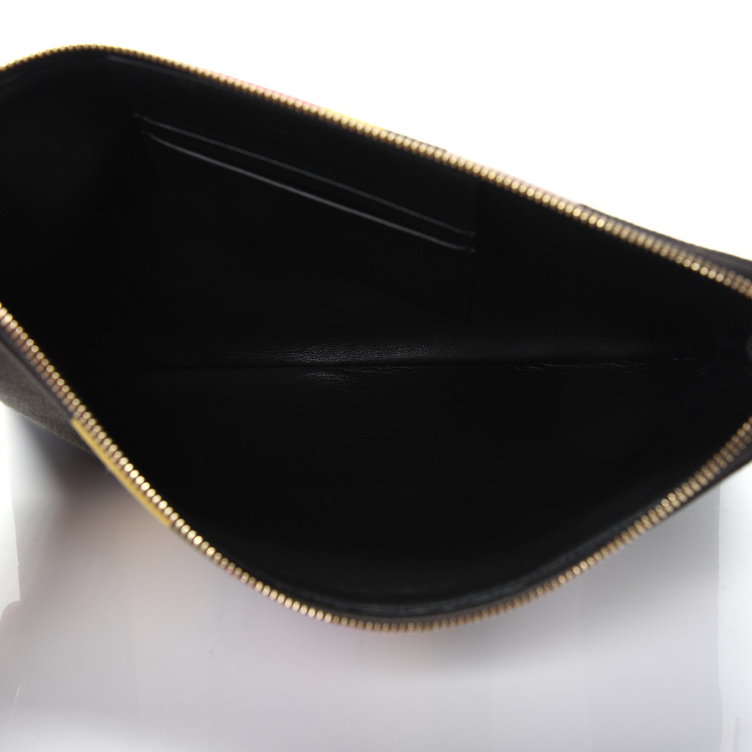 Celine Cotton Canvas Lambskin Striped Solo Clutch Pouch Black 5 of 15