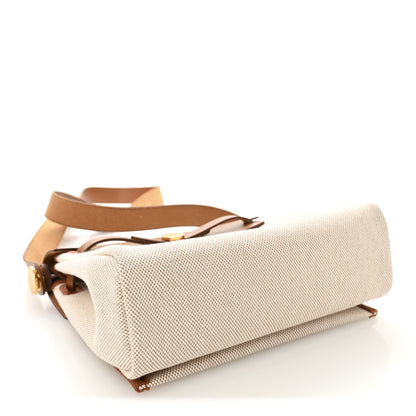 Hermes Military Toile Vache Hunter Herbag Zip Retourne 20 Ecru Beige Fauve 4 of 11
