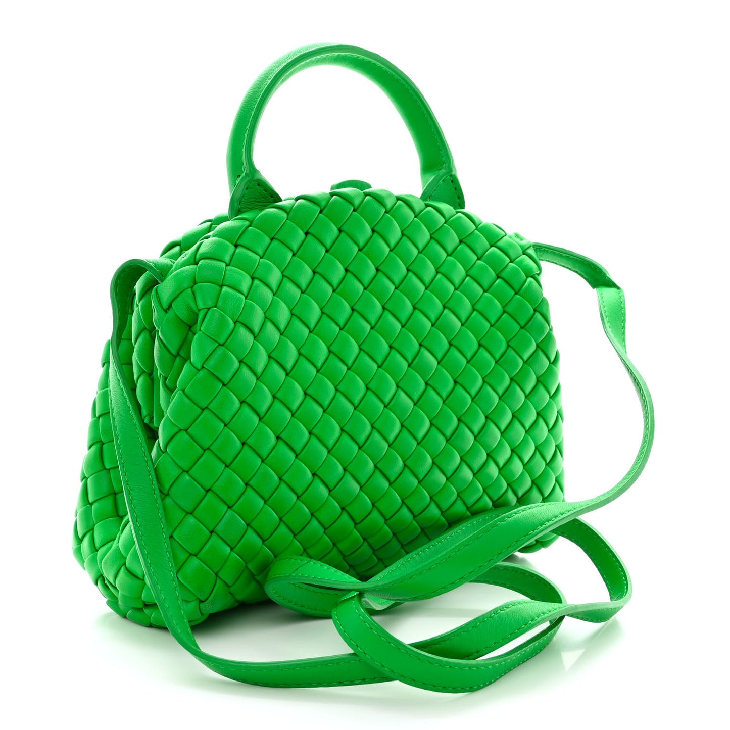 Nappa Intreccio Mini Padded Handle Bag Parakeet