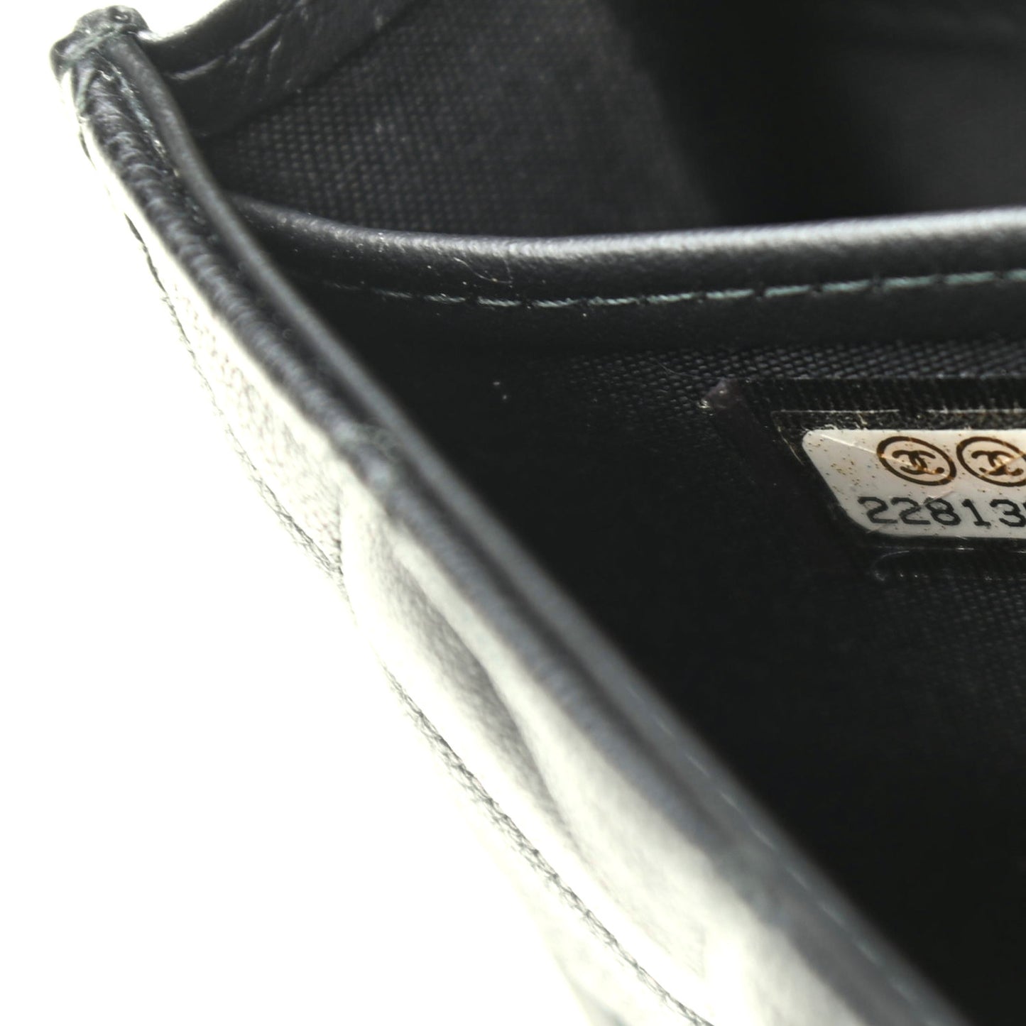 Calfskin Quilted Large Boy Gusset Flap Wallet Black