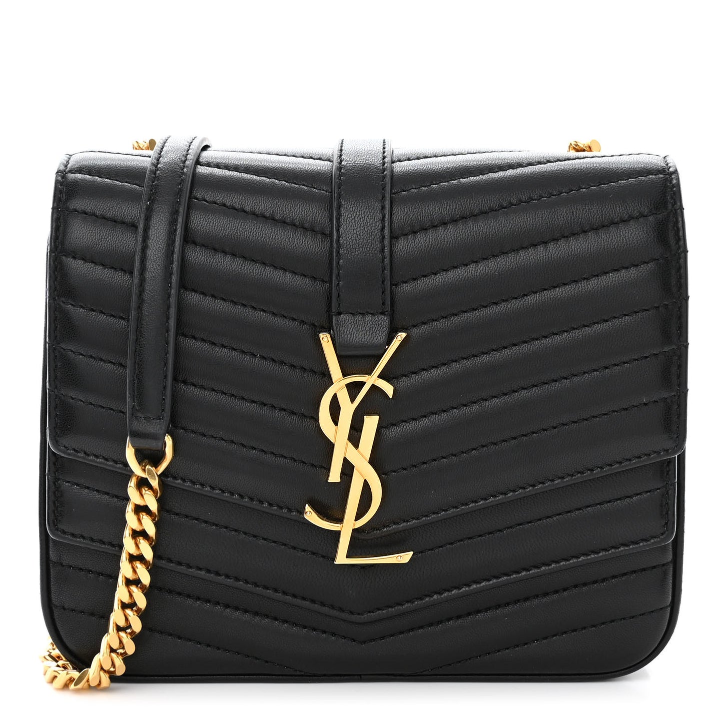 Lambskin Matelasse Chevron Monogram Small Sulpice Bag Black