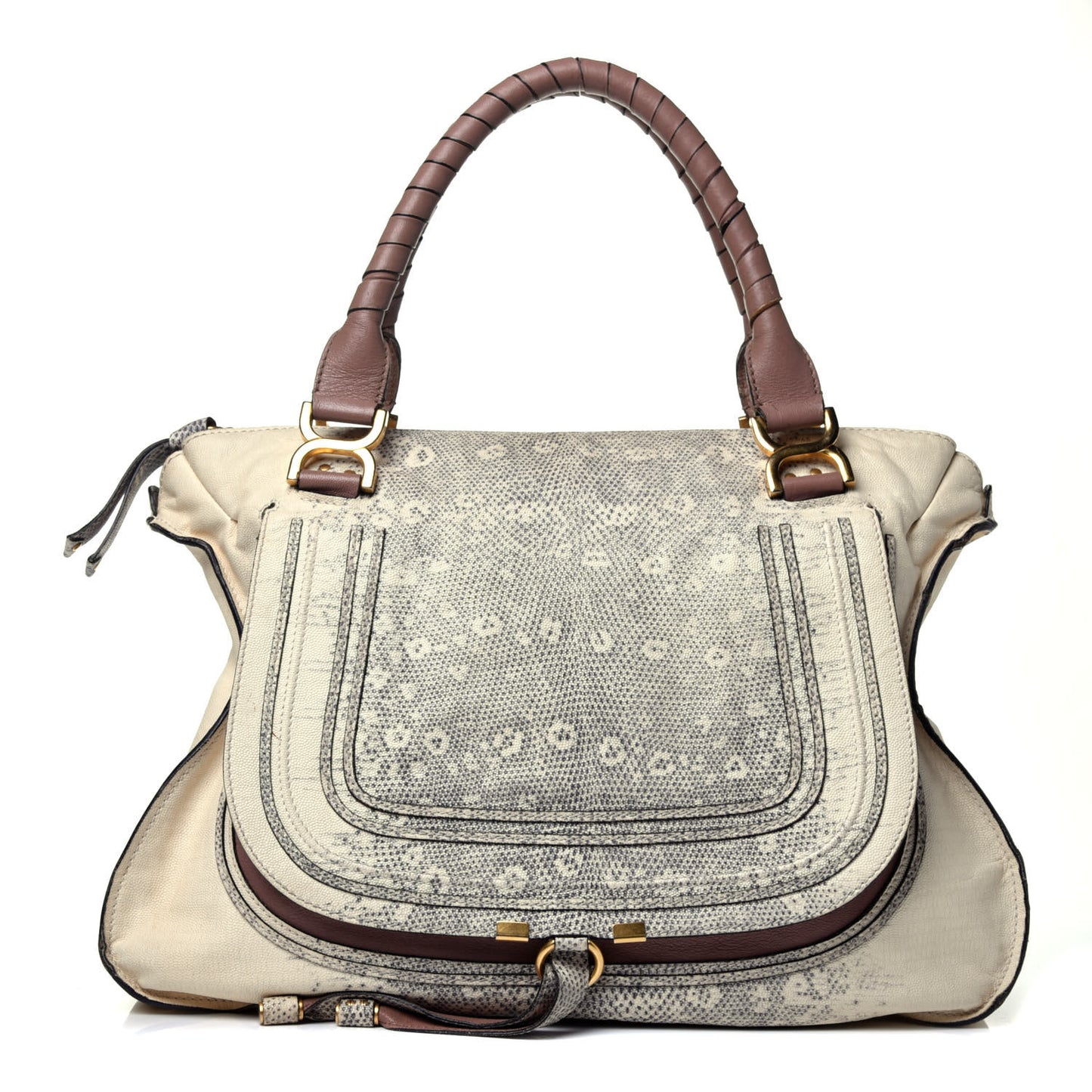 Calfskin Lizard Embossed Large Marcie Satchel