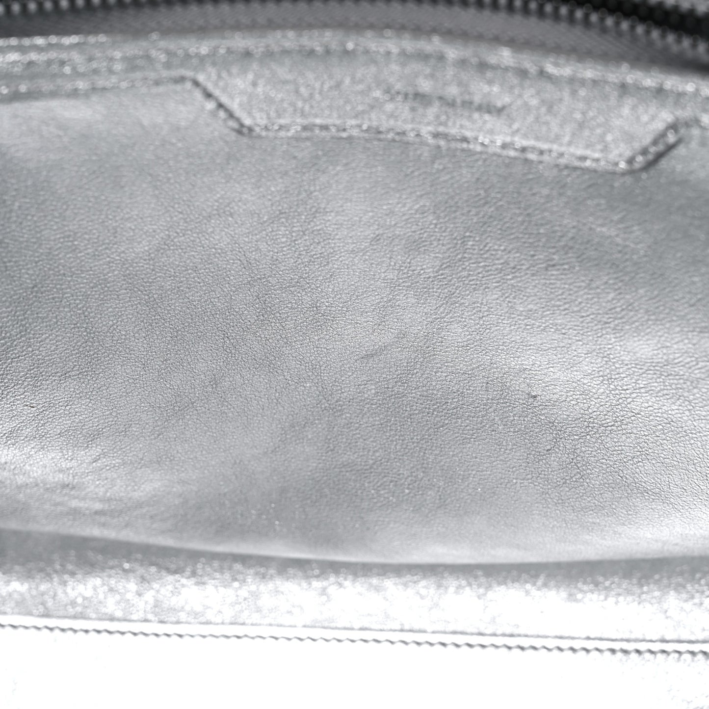Laminated Lambskin Micro Luggage Silver
