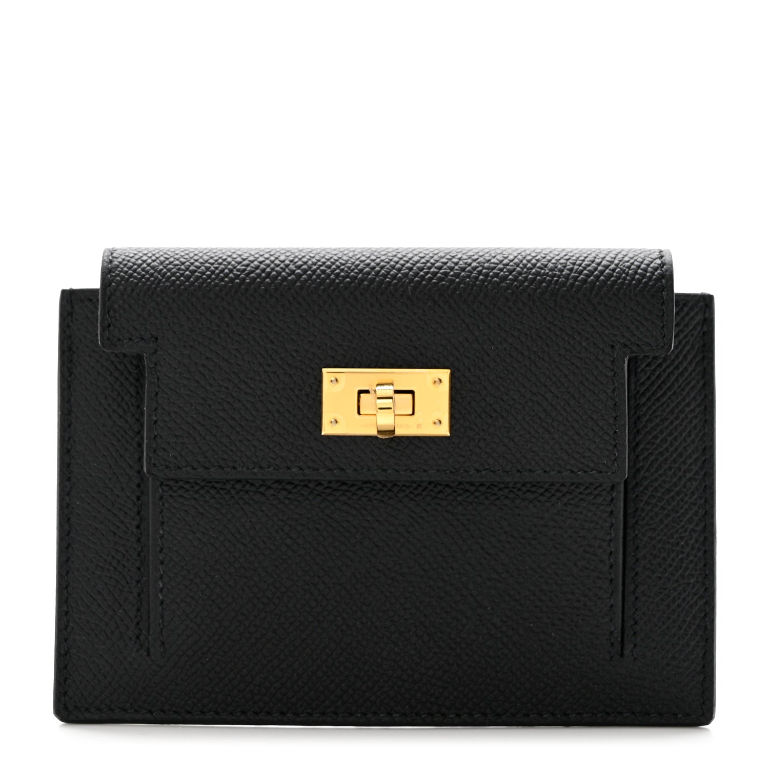 Hermes Epsom Kelly Pocket Compact Wallet Black 1 of 7