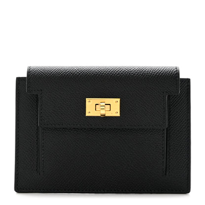 Hermes Epsom Kelly Pocket Compact Wallet Black 1 of 7