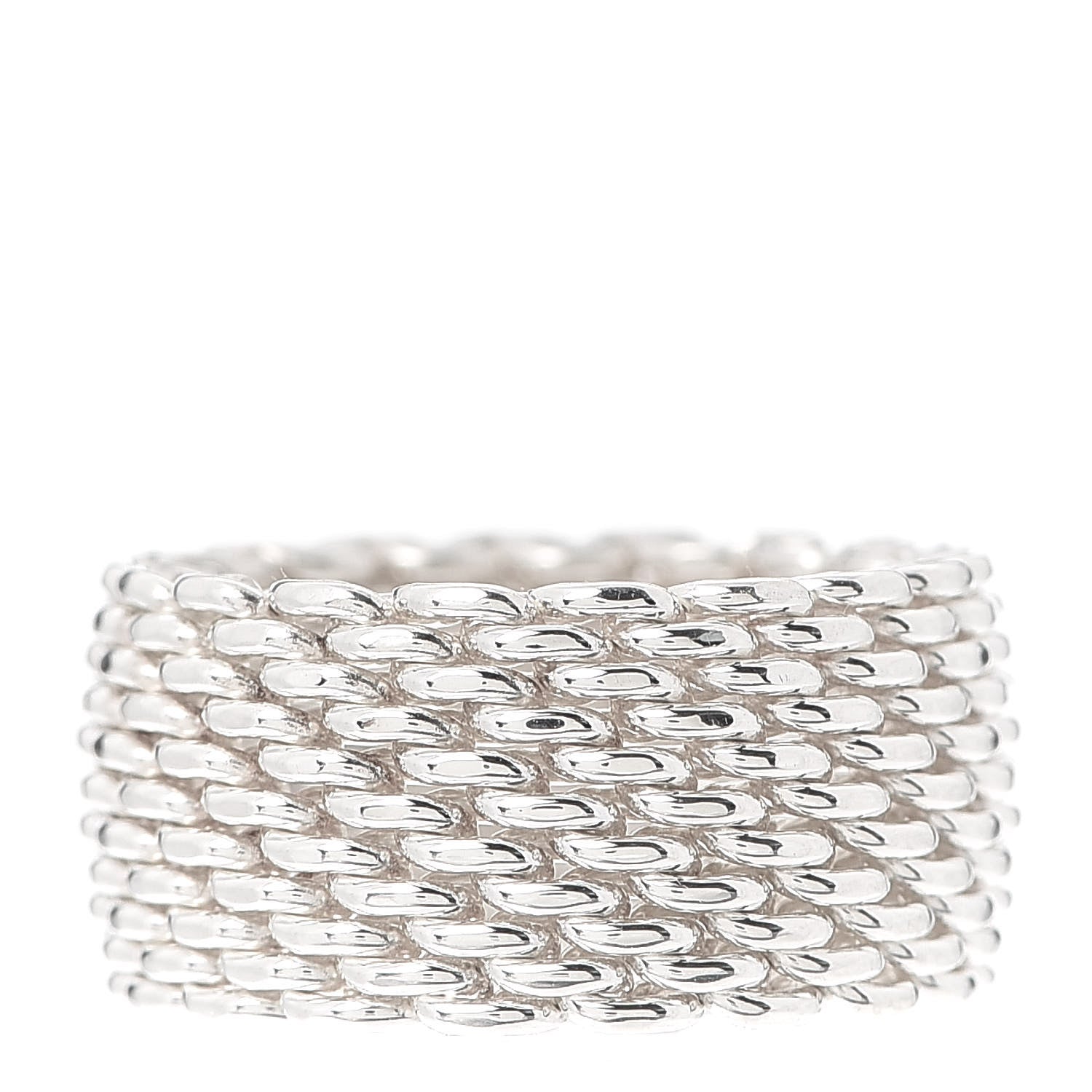 Tiffany Sterling Silver Somerset Mesh Ring 47 4.25 1 of 4