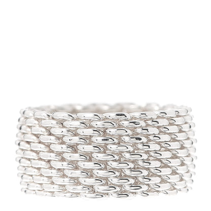 Tiffany Sterling Silver Somerset Mesh Ring 47 4.25 1 of 4