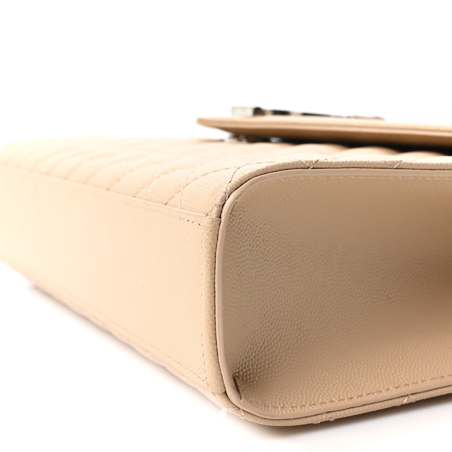 Grain De Poudre Matelasse Chevron Large Monogram Satchel Nude Powder
