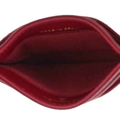 Chanel Caviar Quilted Crystal Enamel CC Card Holder Burgundy 5 of 9