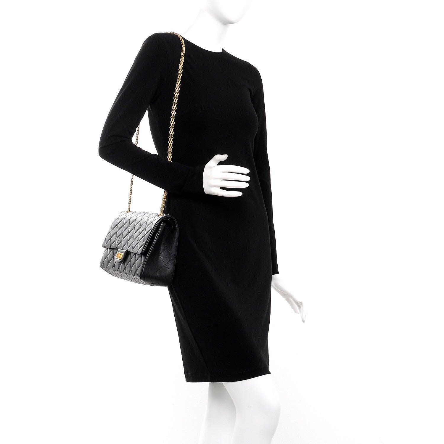 Chanel Aged Calfskin Quilted 2.55 Reissue 226 Flap Black 2 of 10