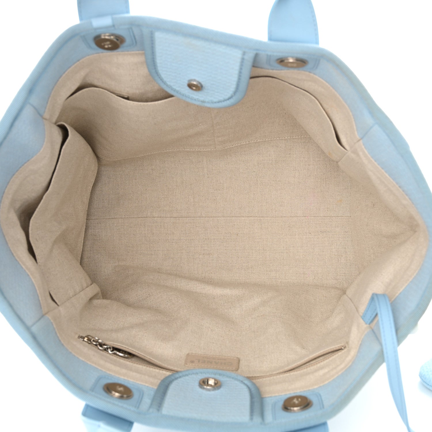 Chanel Mixed Fibers Medium Deauville Tote Light Blue 6 of 17