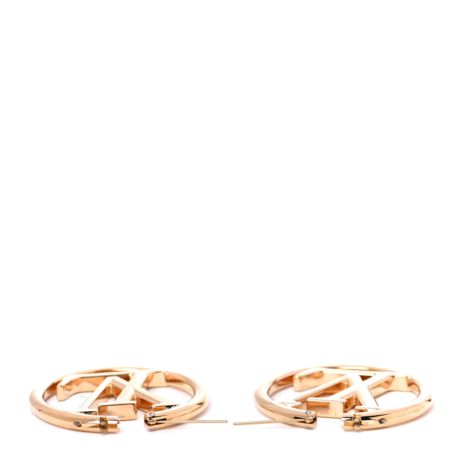 Louis Vuitton Metal Louise Hoop Earrings Gold 3 of 6
