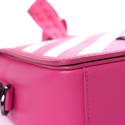Off-White Saffiano Striped Mini Diag Binder Clip Bag Pink White 8 of 11