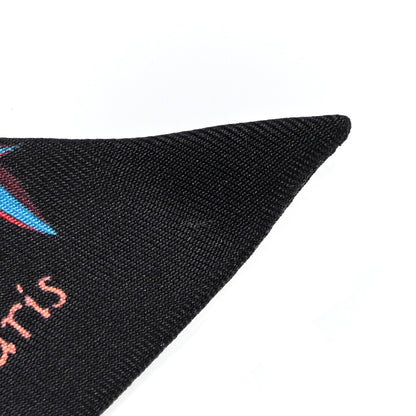 Hermes Silk Fleurs et Papillons de Tissus Twilly Black Rouge Bleu 5 of 9