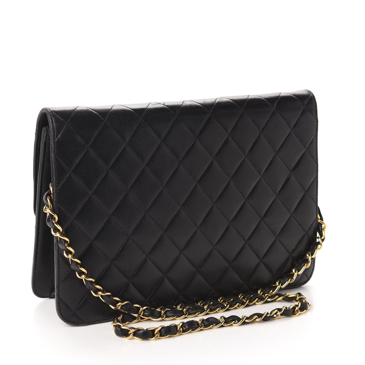 Lambskin Quilted Jumbo Single Flap Black