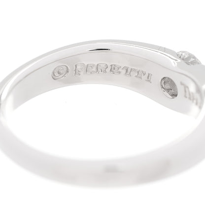 Tiffany Platinum Diamond Elsa Peretti Curved Band Ring 47 4.25 6 of 7