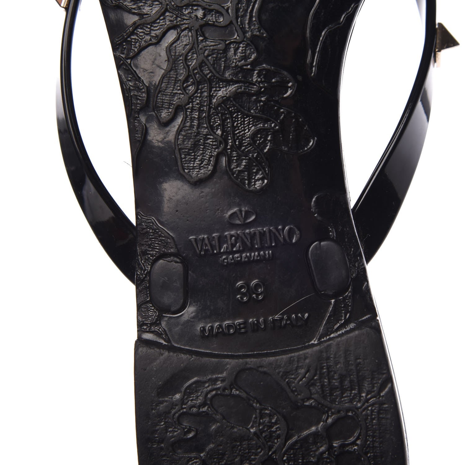 Valentino Garavani PVC Jelly Rockstud Bow Thong Sandals 39 Black 6 of 8