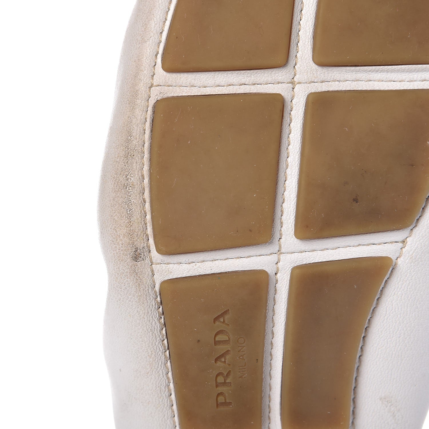Prada Vitello Daino Logo Loafers 40 Talco 14 of 14