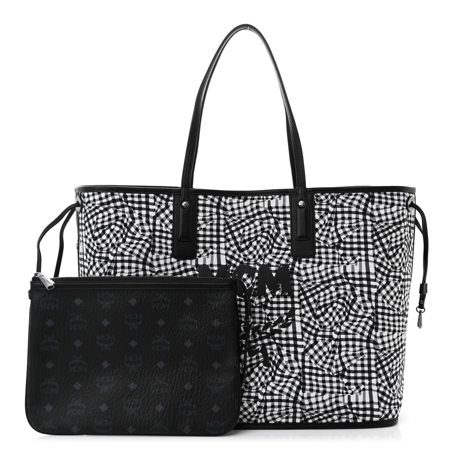 MCM Visetos Large Liz Reversible Shopper Tote Black 3 of 16