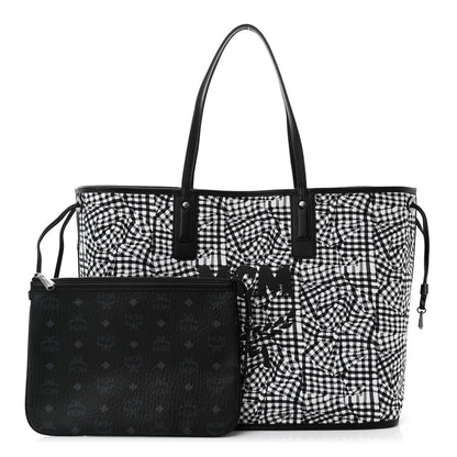 MCM Visetos Large Liz Reversible Shopper Tote Black 3 of 16