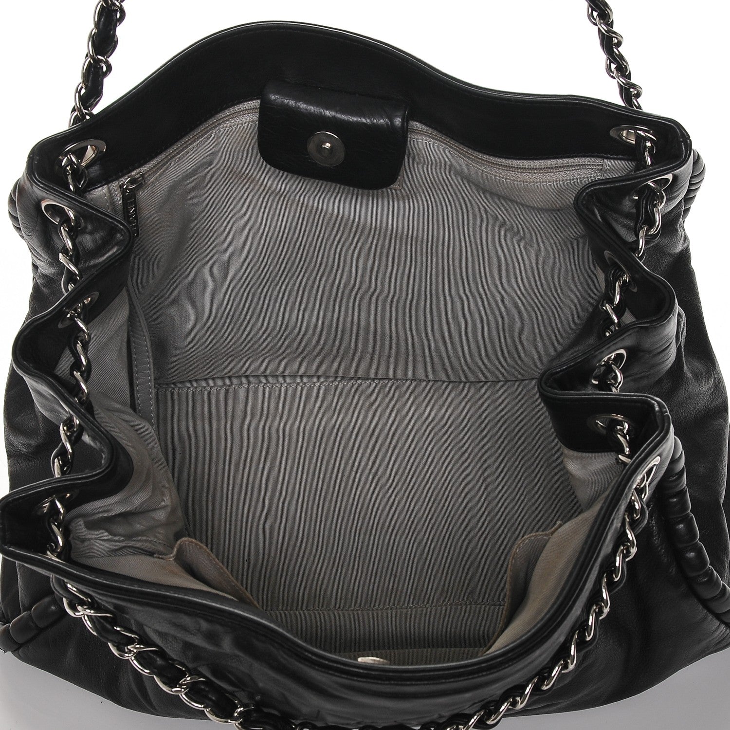 Chanel Calfskin Coco Bengal Open Accordion Tote Black 5 of 7