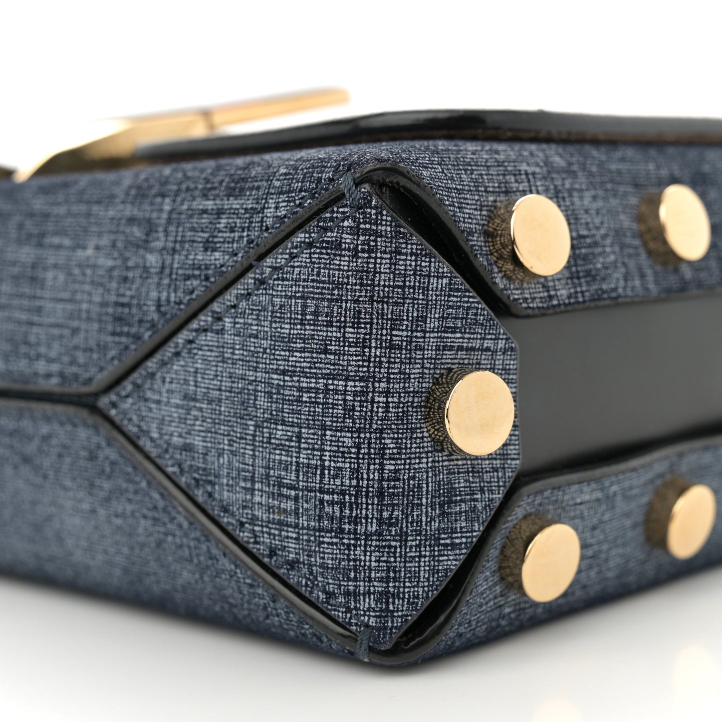 Denim Calfskin Lockett Petite Shoulder Bag Light Indigo