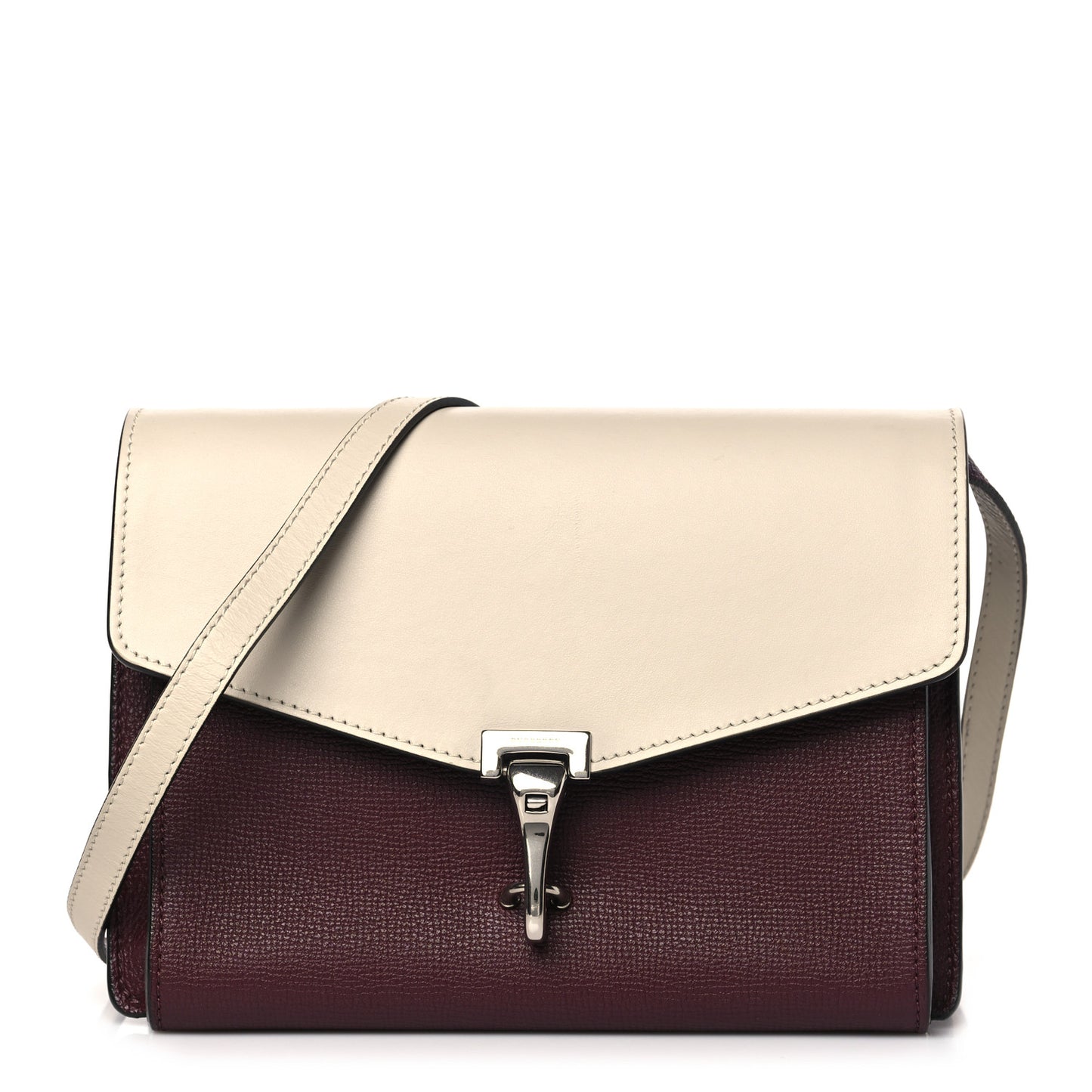 Derby Calfskin Bi-Color Small Macken Crossbody Bag Mahogany Red Limestone