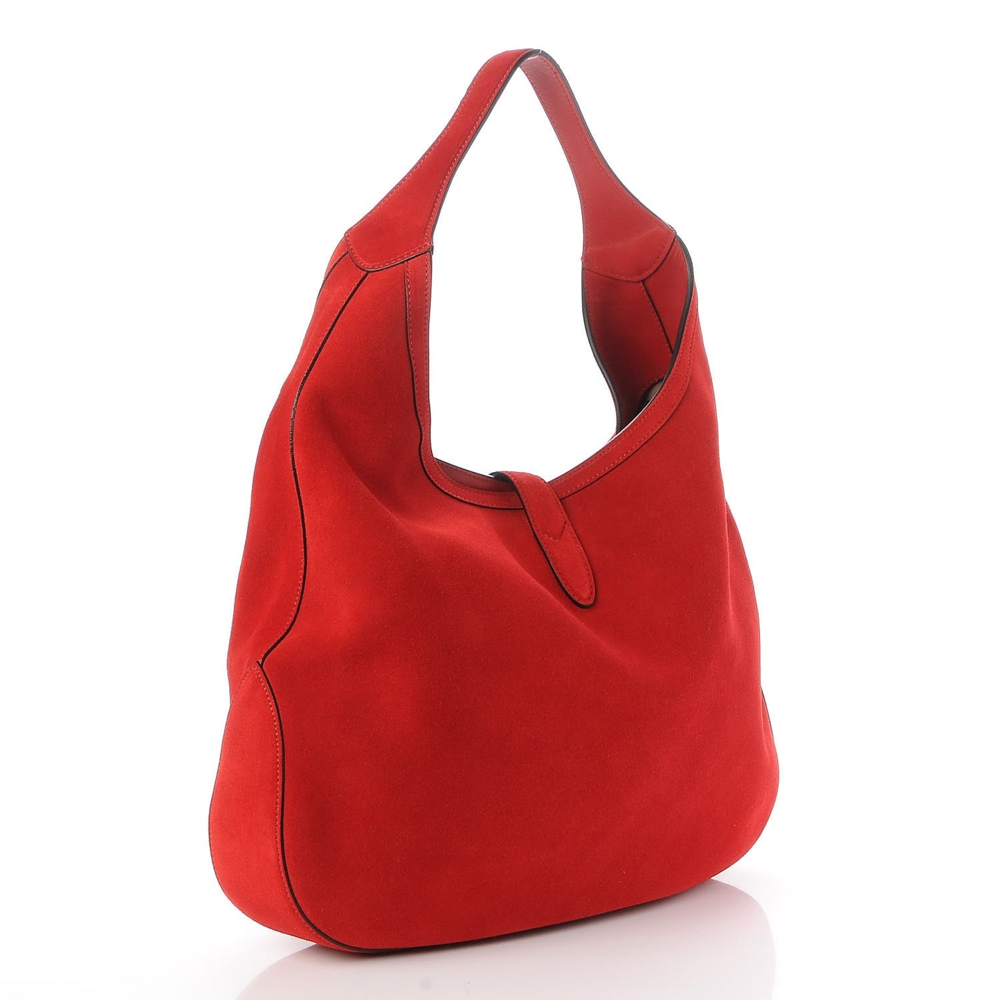 Soft Suede Web Large Jackie Hobo Red