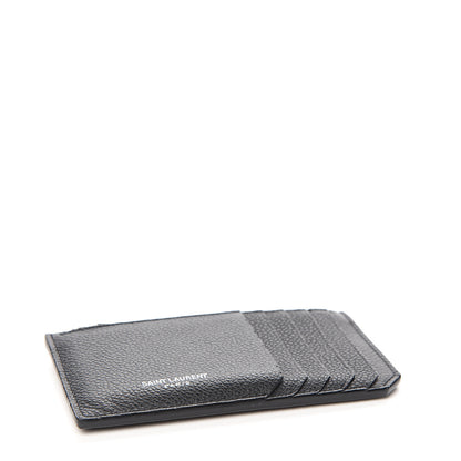 Saint Laurent Grained Calfskin 5 Fragments Zip Pouch Card Holder Black 3 of 6