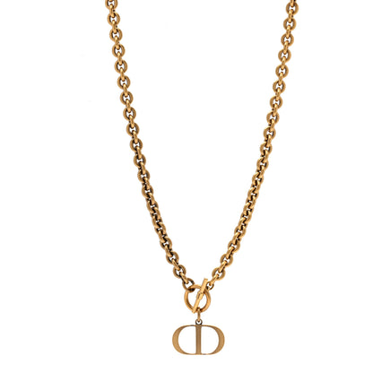Christian Dior Metal Logo Necklace Gold 1 of 5