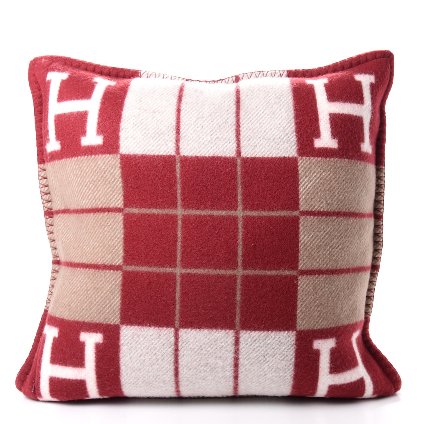 Wool Cashmere Avalon III Pillow PM Ecru Rouge