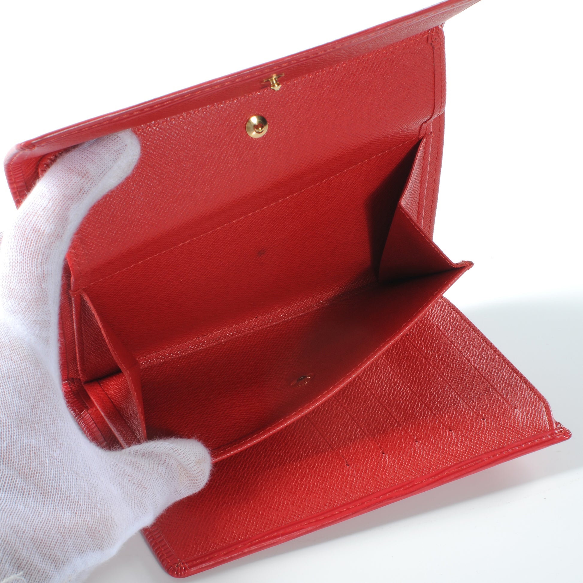 Louis Vuitton Epi Porte Tresor Etui Papiers Wallet Castillan Red 6 of 8