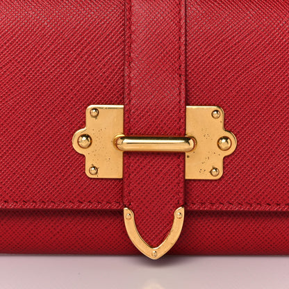 Prada Saffiano Cahier Continental Flap Travel Wallet Fuoco 10 of 12