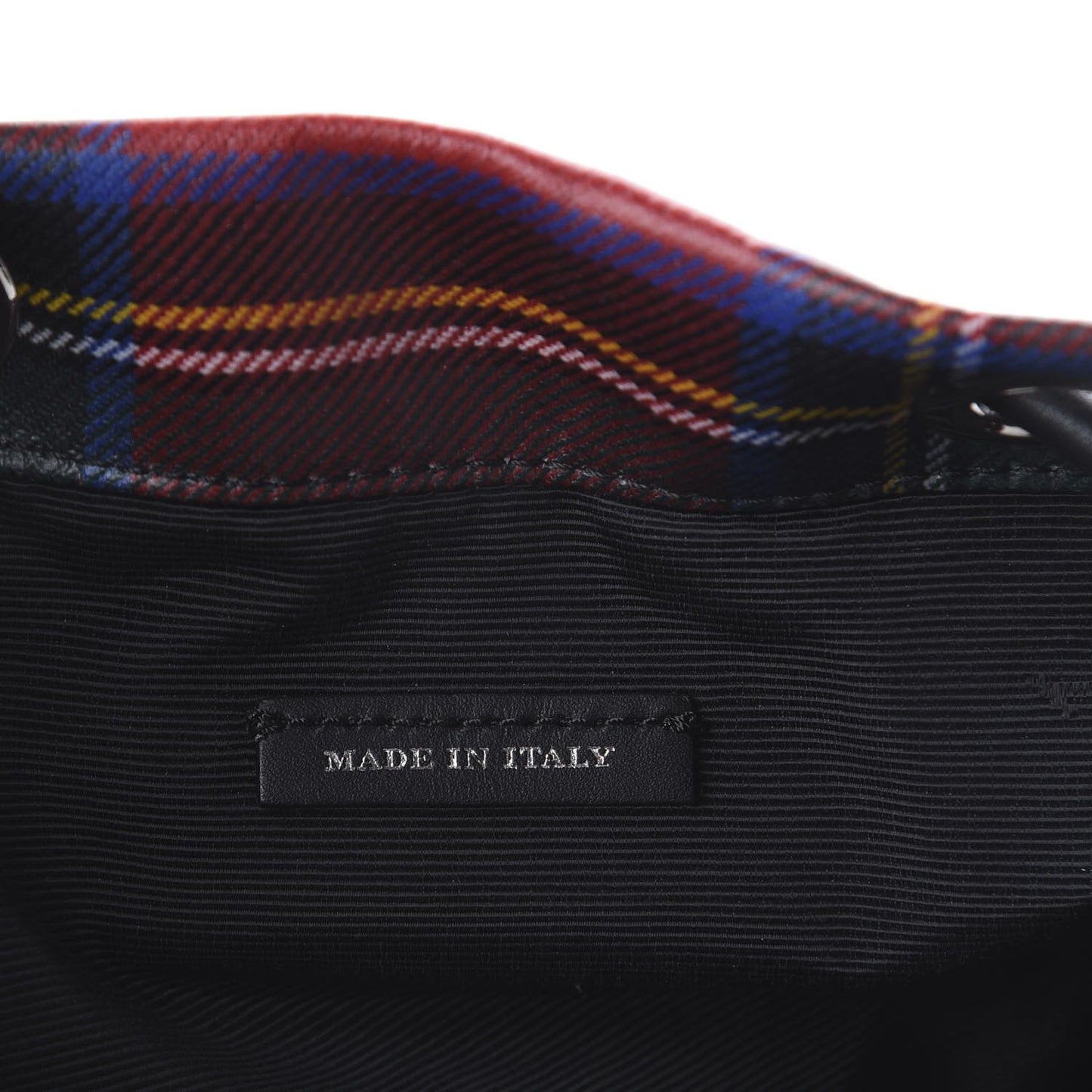 Laminated Tartan Patchwork Medium Rucksack Backpack Military Red