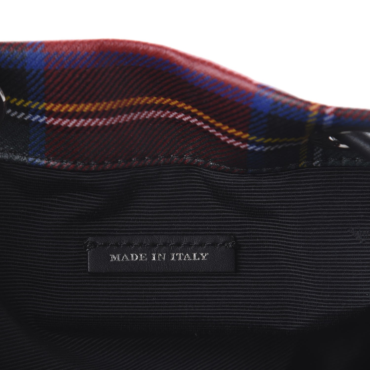 Burberry Laminated Tartan Patchwork Medium Rucksack Backpack Military Red 7 of 9