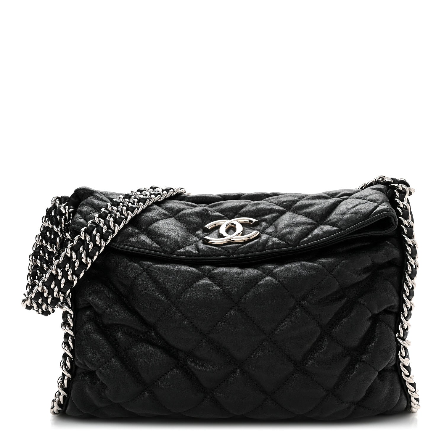 Chanel Washed Lambskin Chain Around Hobo Black 1 of 9