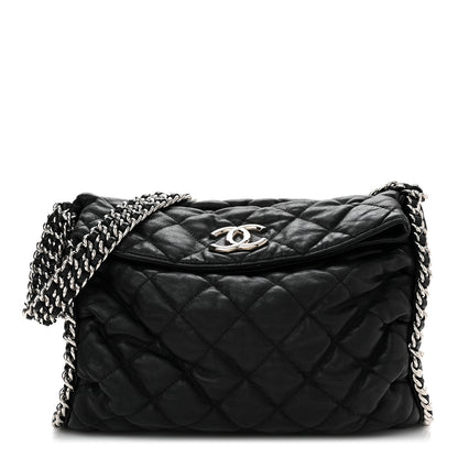 Chanel Washed Lambskin Chain Around Hobo Black 1 of 9